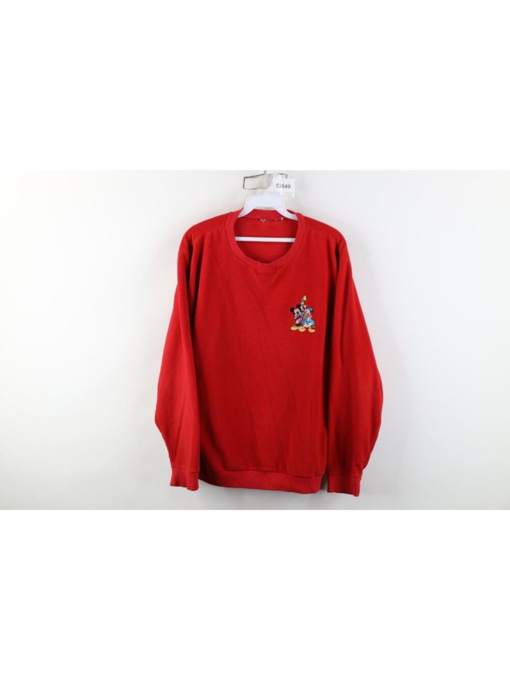 Vintage 90s Disney Womens XL Mickey Mouse and Friends Fleece Sweatshirt Red